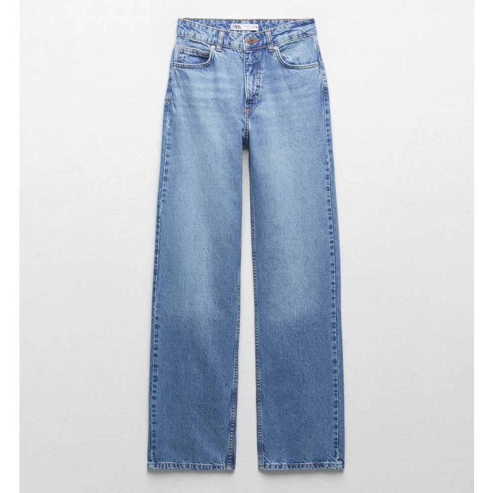 ZARA HIGH RISE Z1975 STRAIGHT LEG JEANS